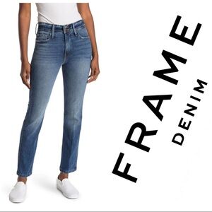 NWT Frame Heritage Le Sylvie 30 Slender Straight Leg Jeans Bowie blue